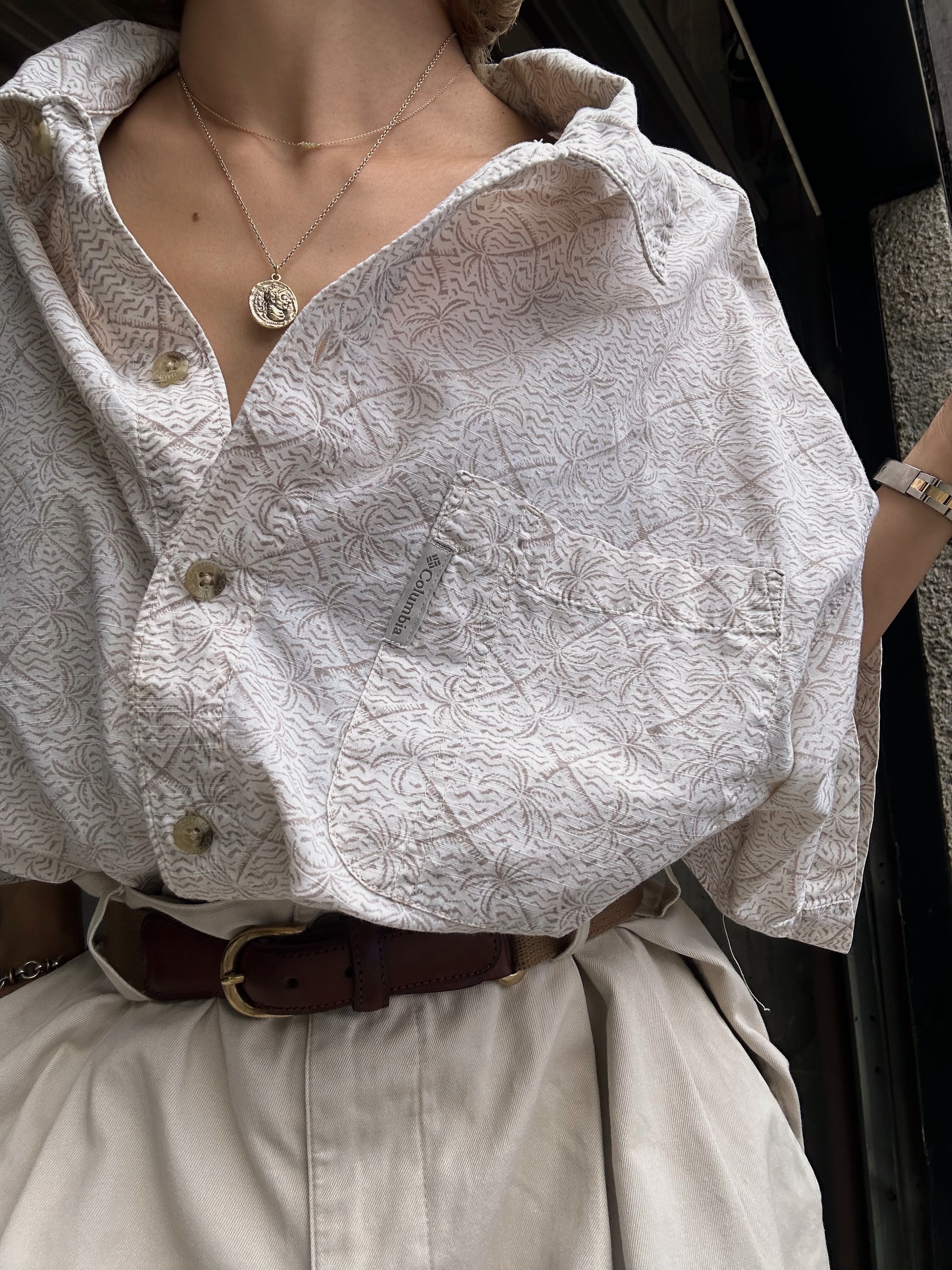 (SH1182)Columbia palm tree pattern shirt