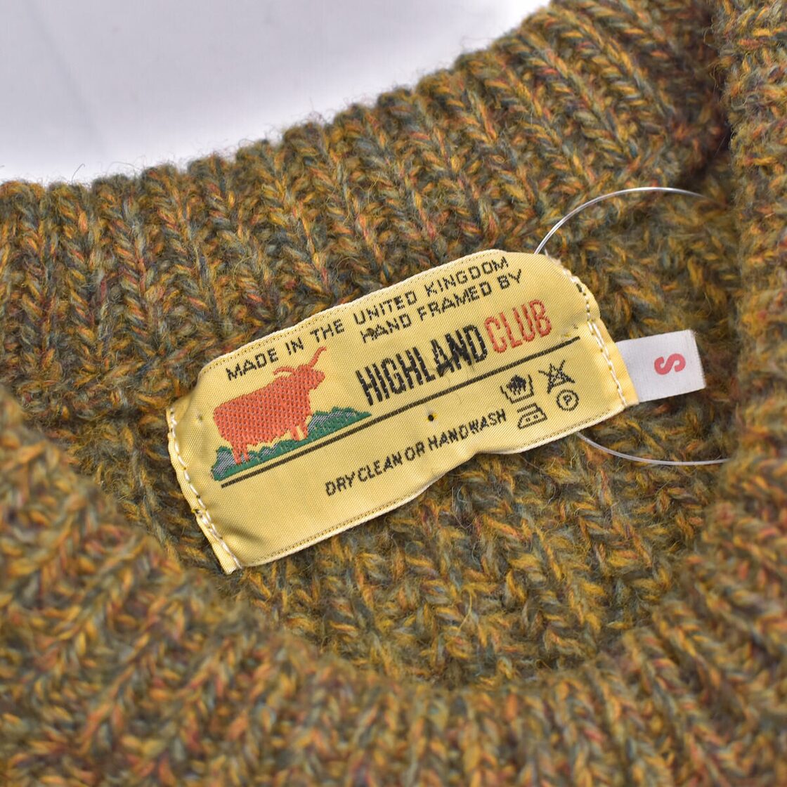 90s～ 英国製 HIGHLAND CLUB ハイランドクラブ ミックスニット 畦編み 
