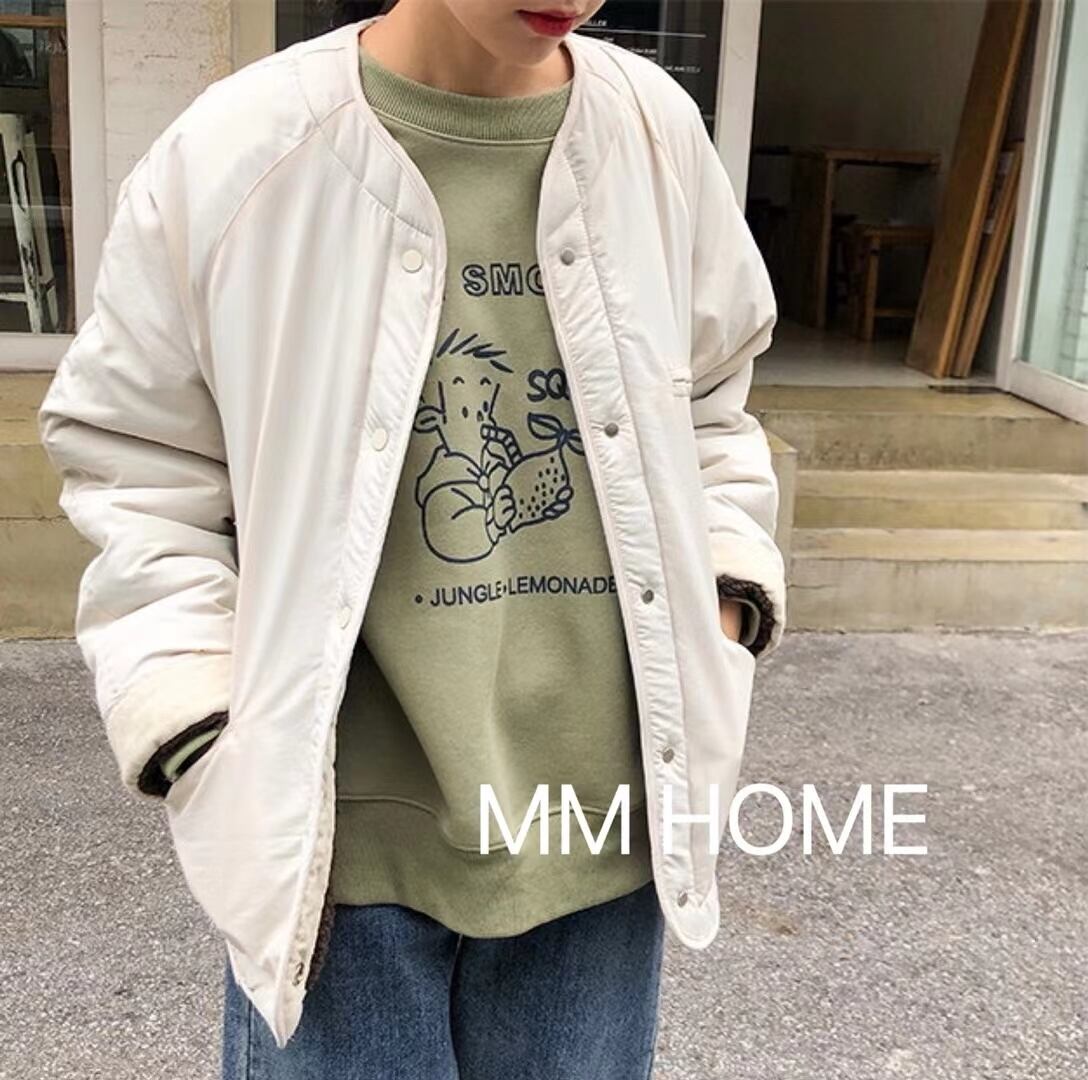 ノーカラー　裏ボアショートジャケット　AJ42441-6660