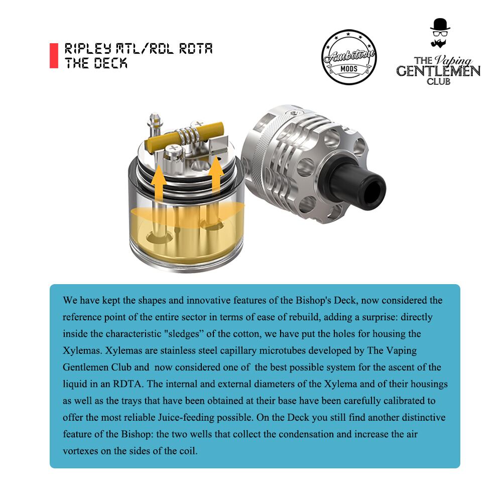 最新激美味アトマイザー☆Ripley MTL RDL RDTA by Ambition mods