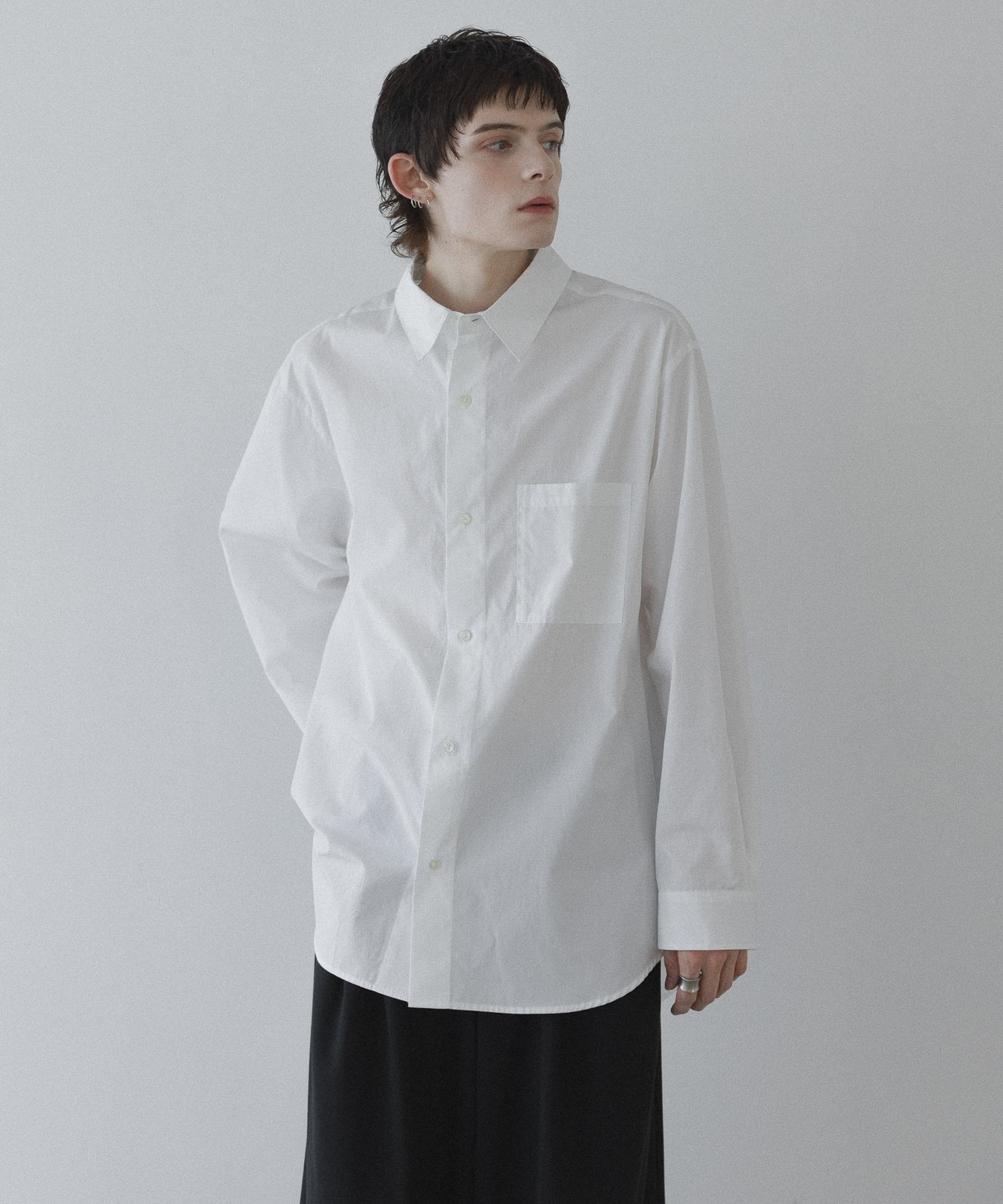 【THOMAS MASON】loose basic oversize shirt〈WHITE〉予約販売【12月1日 (月) 20:00 〜 12月7日 (日) 23:59】
