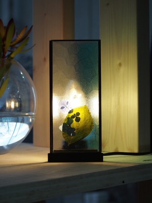 hacomidori ランプシェード・三角柱(紫陽花・スカイ)【HC-LS-TP-aj-sk】