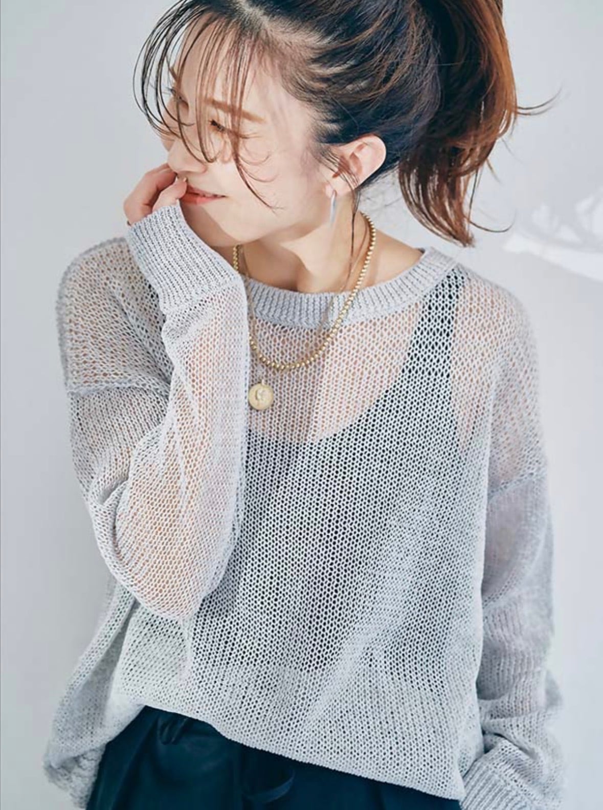 ANIECA 】Sheer Low Gauge Knit | valance 福井｜レディース セレクト