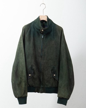 old faded suede leather harrington jacket