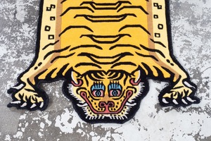 Tibetan Tiger Rug 《Sサイズ•ウール・オリジナル3・シグネチャーイエロー264》チベタンタイガーラグ
