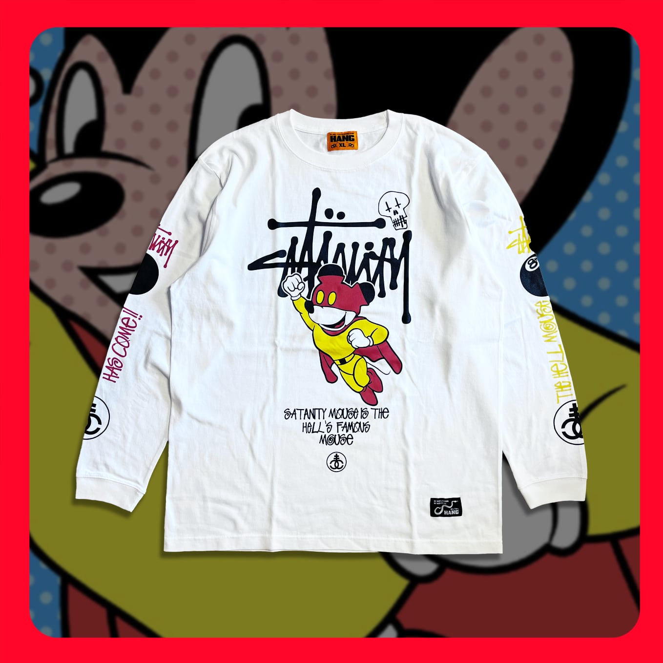 ［HANG］ SATANITY THE HELL'S FAMOUS MOUSE long sleeve T-shirt