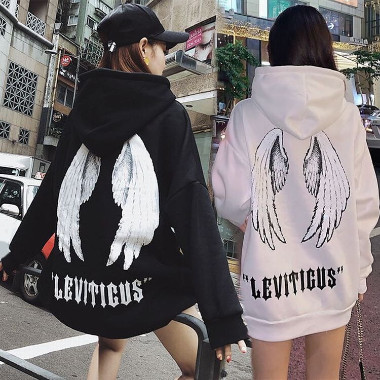 天使の羽 モチーフ プルオーバー パーカー 韓国 ファッション