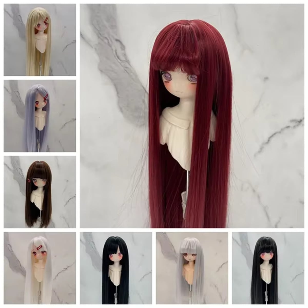 ドールウィッグ 60cm ロングヘアー ウェーブ カスタムドール BJD