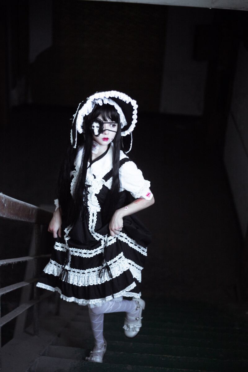 210 レディース ゴシック ロリータ 地雷系 可愛い ドクロ 眼帯 アイパッチ D2a0m0 Lachouette