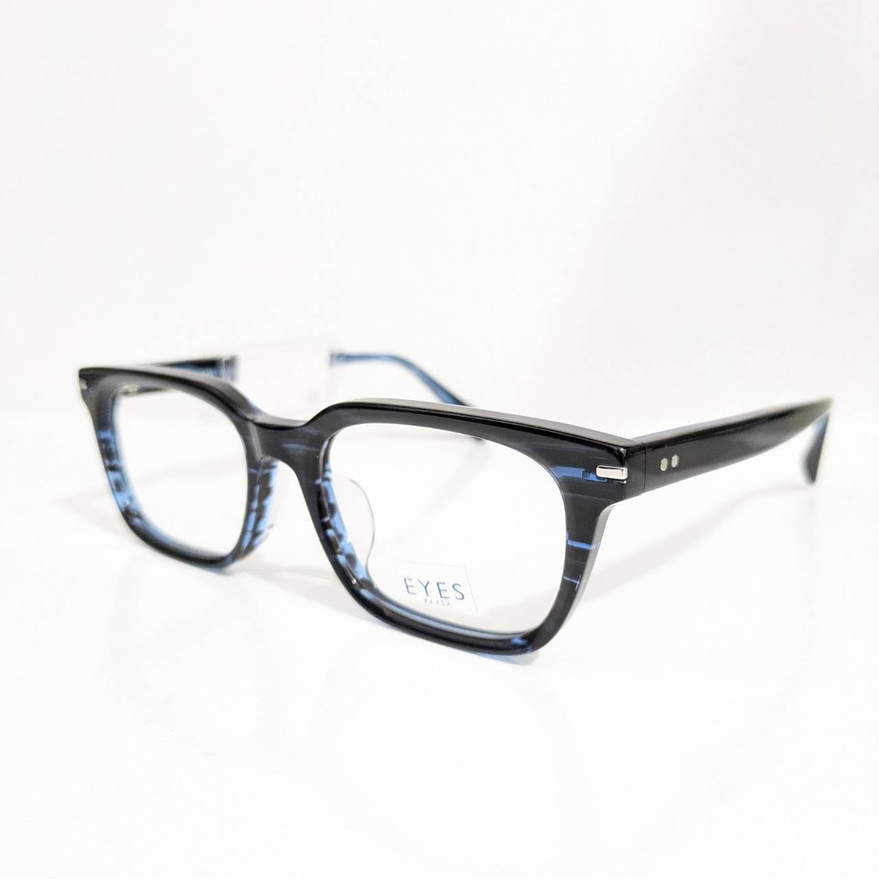 【EYES】スクエアセルフレーム デミブルー