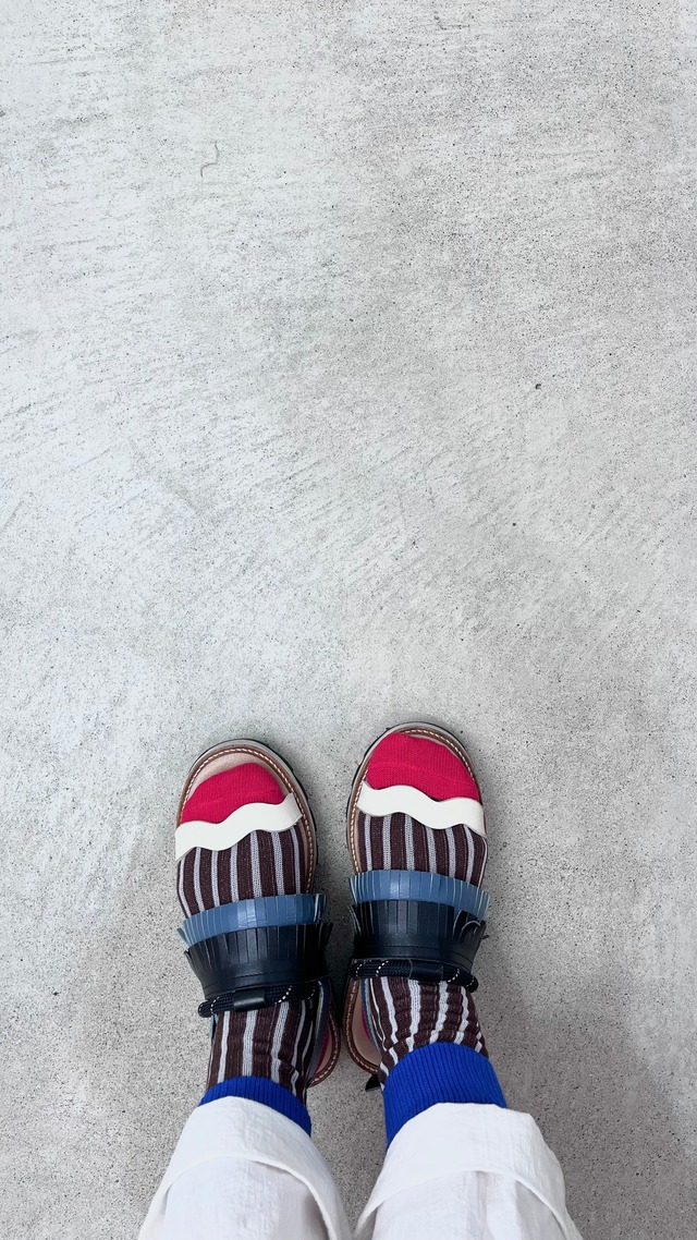 SHO WATABÉ / Cotton Needle-Out  stripes socks