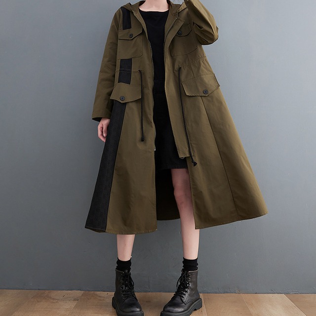 フード付き コート Zipアップ ハイウエスト 大人 ゴシック 病み可愛い 地雷系 原宿系 オルチャン 10代 代 モード系ファッション専門店 With U フード付き コート Zipアップ ハイウエスト 大人 ゴシック 病み可愛い 地雷系 原宿系 オルチャン 10代 代 モード系ファッション専門店 With U