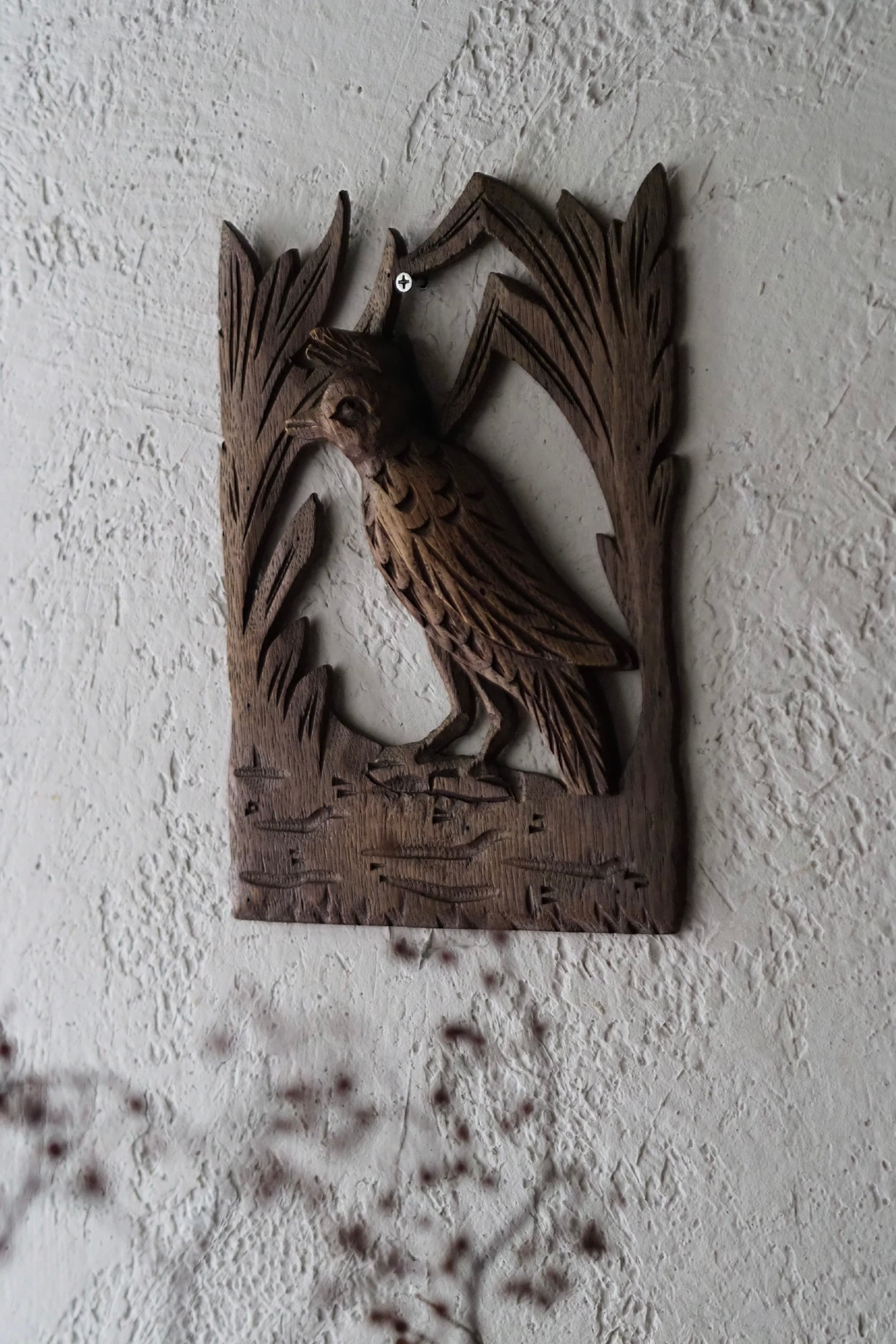 鳥の壁掛けオブジェ-antique bird wood caving objet | アンティーク