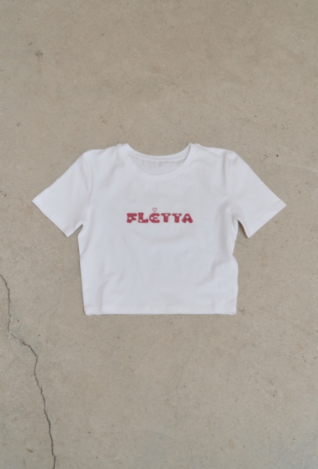 [flétta] flétta Cross-stitch Crop Tee 正規品 韓国ブランド 韓国通販 韓国代行 韓国ファッション  fletta フレタ 日本 店舗