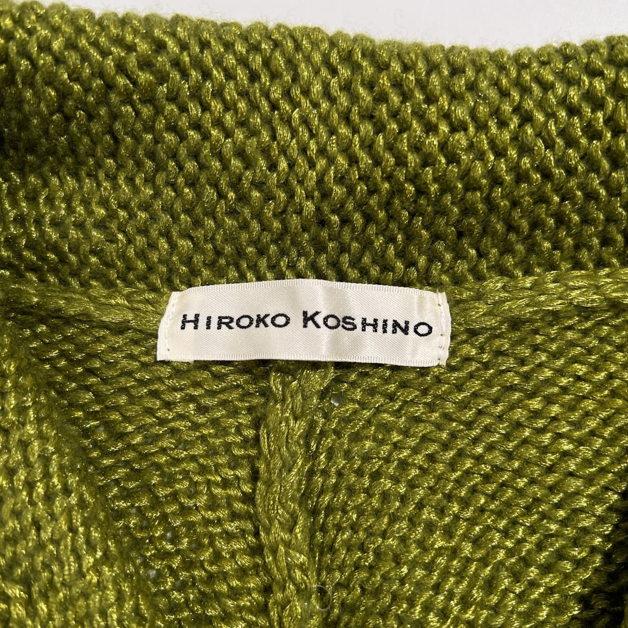 HIROKO KOSHINO ヒロココシノ 変形 デザイン ニット カーディガン サイズ 38 /グリーン系 日本製 ウール ナイロン 婦人服 モード