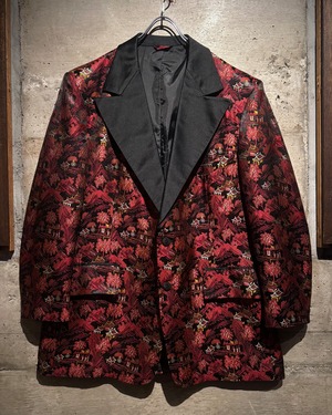 【Caka】70's "After Six" Oriental Pattern Vintage Tailored Jacket
