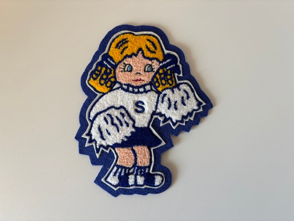 vintage Chenile patch / シェニールパッチ (チアガール / ブルー)