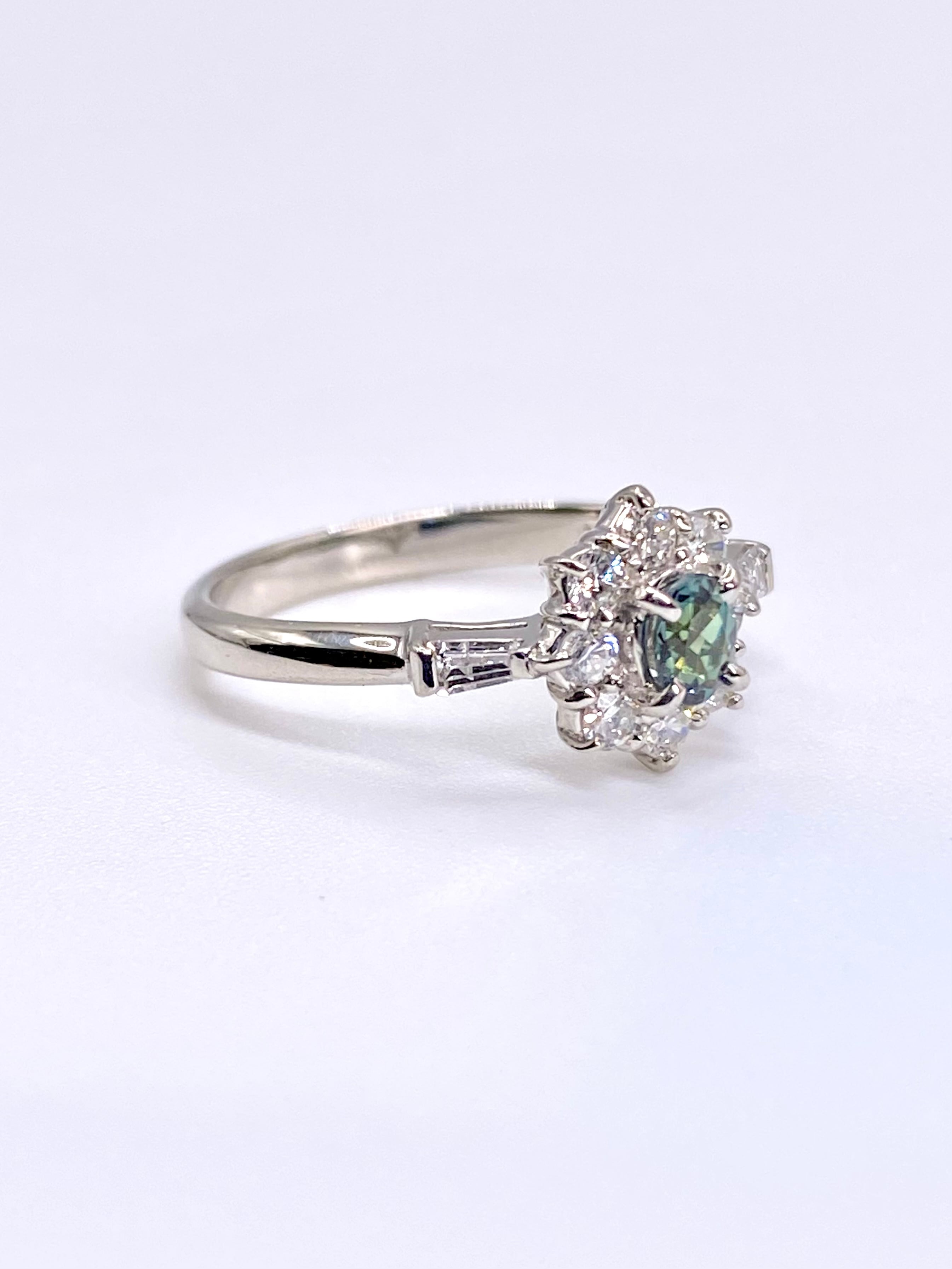 『専用です』天然非加熱アレキサンドライト リング 計0.29ct PT950 アレキサンドライト 0.194ct / ダイヤモンド 計0.31ct Pt900 リング 8
