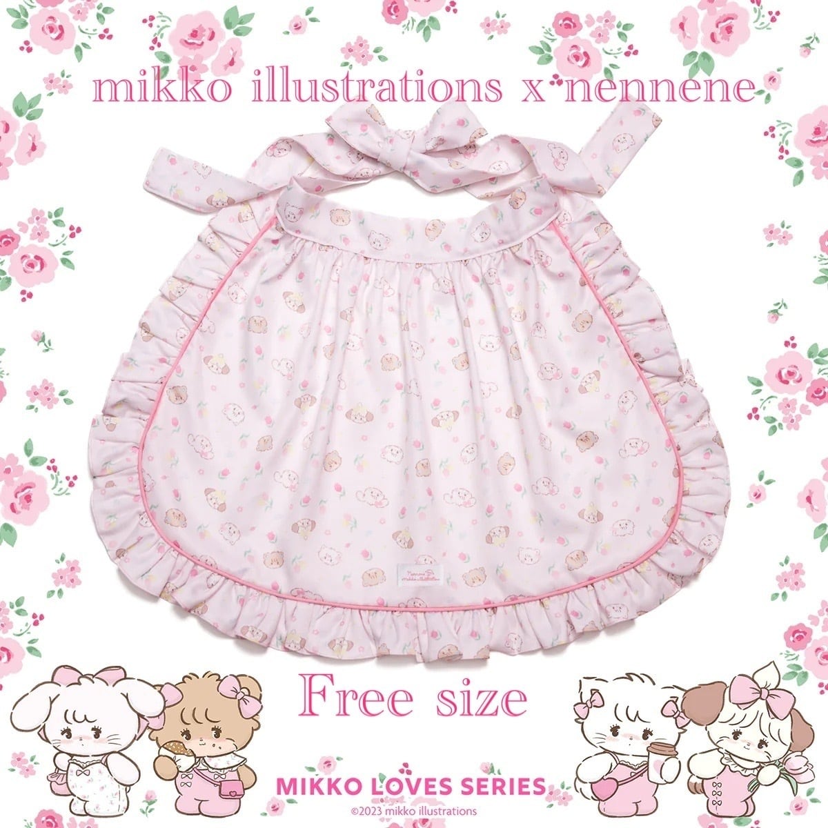 Mikko illustrations x nennene フリルエプロン(大人) | fruits