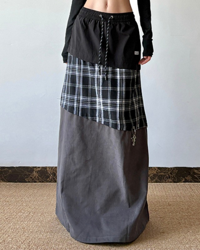 Vintage Plaid A-Line Skirt［A0230］