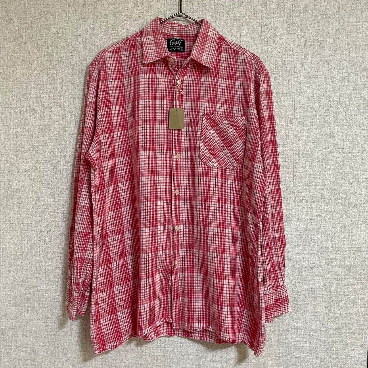 ユーロ　golf 長袖チェックシャツ