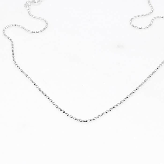 ネコポス便】シルバー925 ボールチェーンチョーカーネックレス(0203