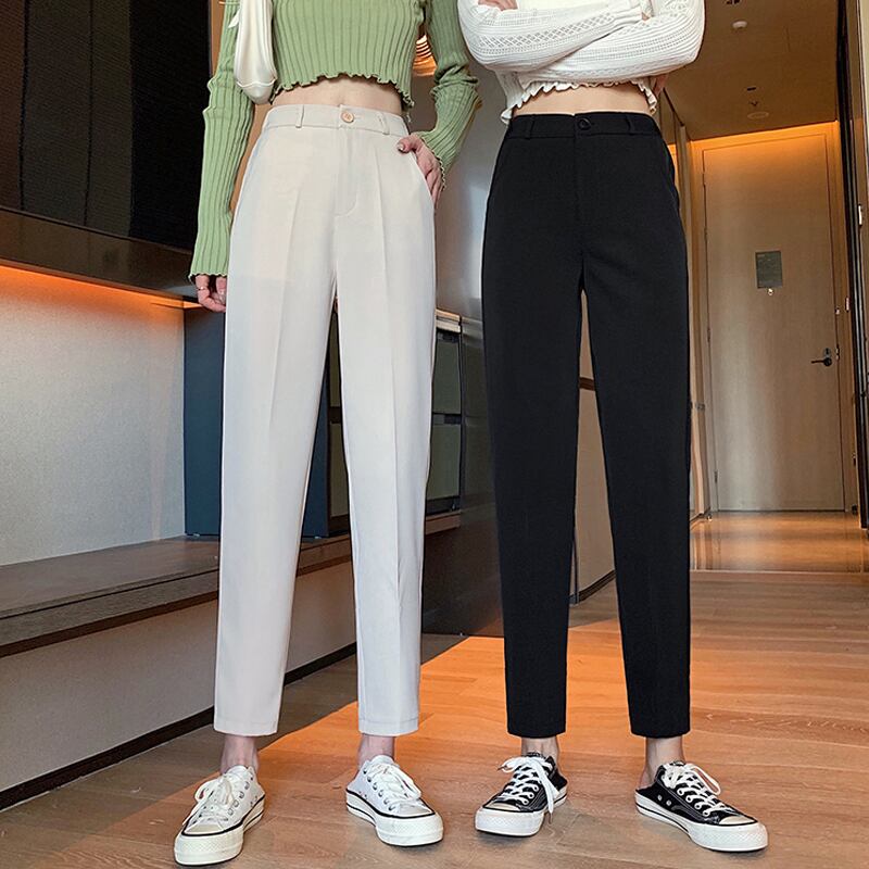 オータムウィンターパンツ ルーズハイウェストウェストカジュアル薄手 秋物 冬物 試着室56936472897