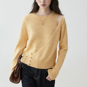 オープンショルダー デザインニット No.6012