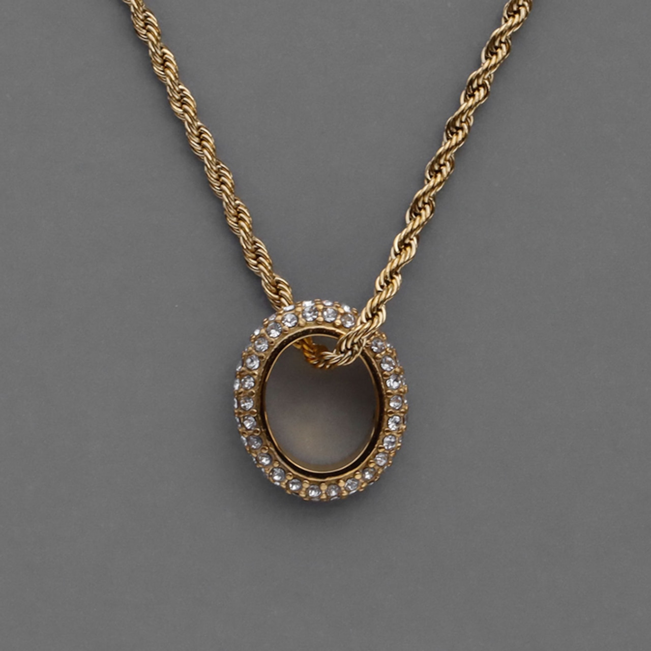 【ネコポス便】金属アレルギー対応 ネックレス サークル ジルコニア ネックレス 2366