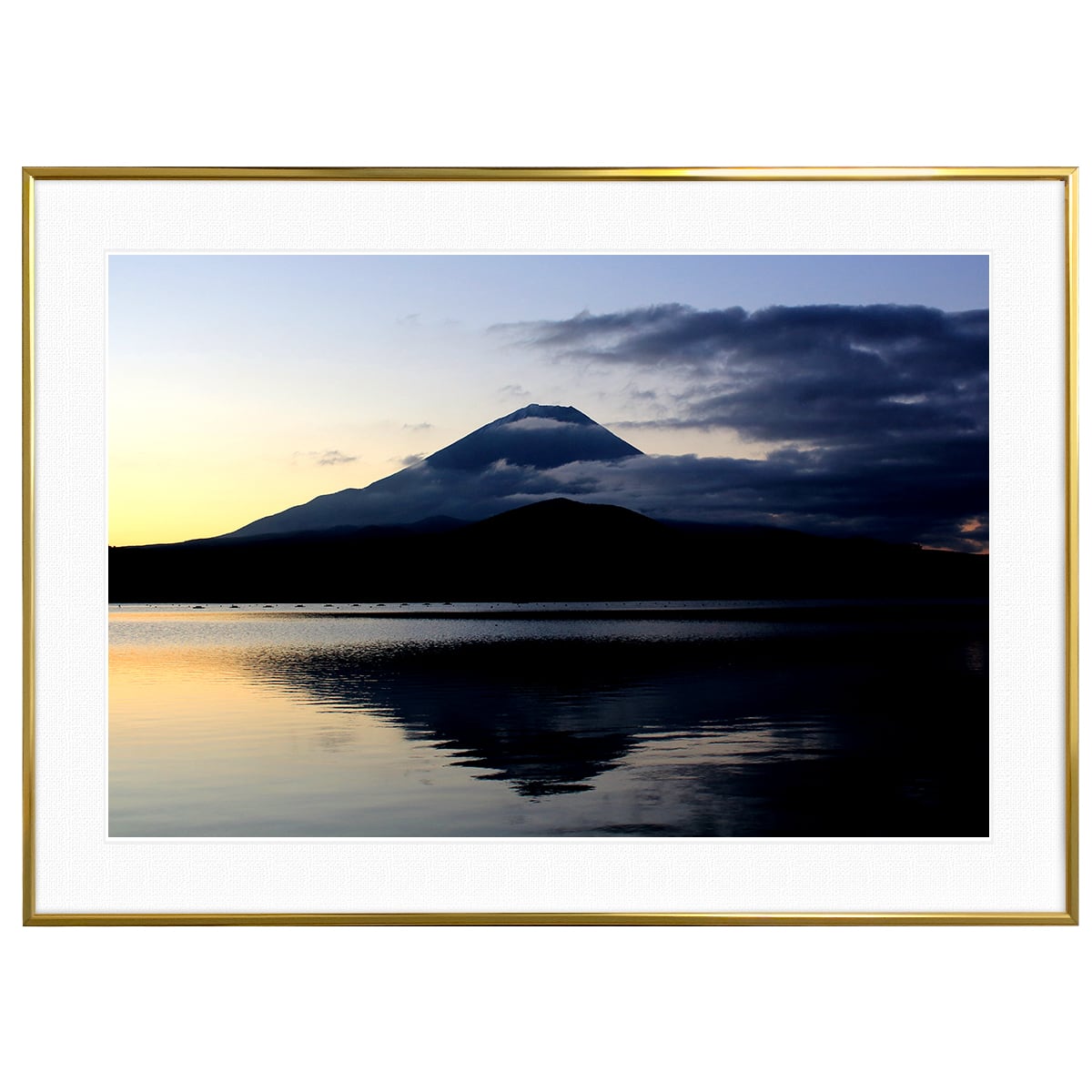 日本写真 山梨県 日の出前に精進湖から見た富士山 インテリアアート