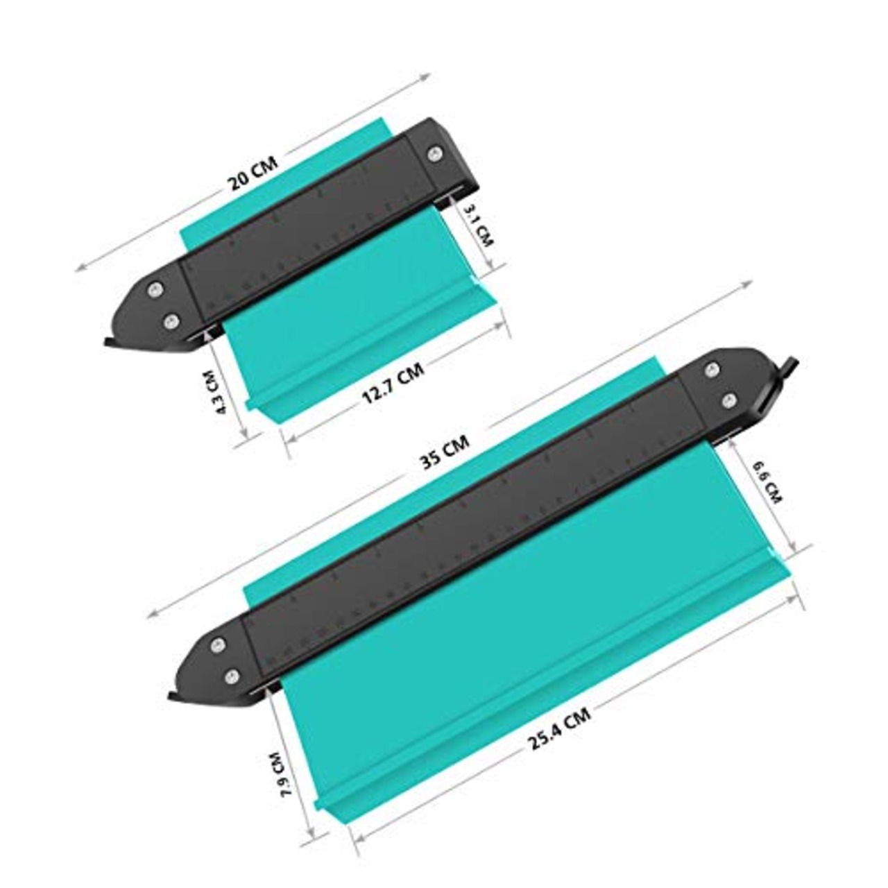 [2022年最新版] 型取りゲージ コンターゲージ 輪郭コピー 曲線定規 DIY用測定工具 多機能 パイプ タイル 床板 DIYに適用 ロック付き（254mmダブルロック + 127mmシングルロック）2個セット