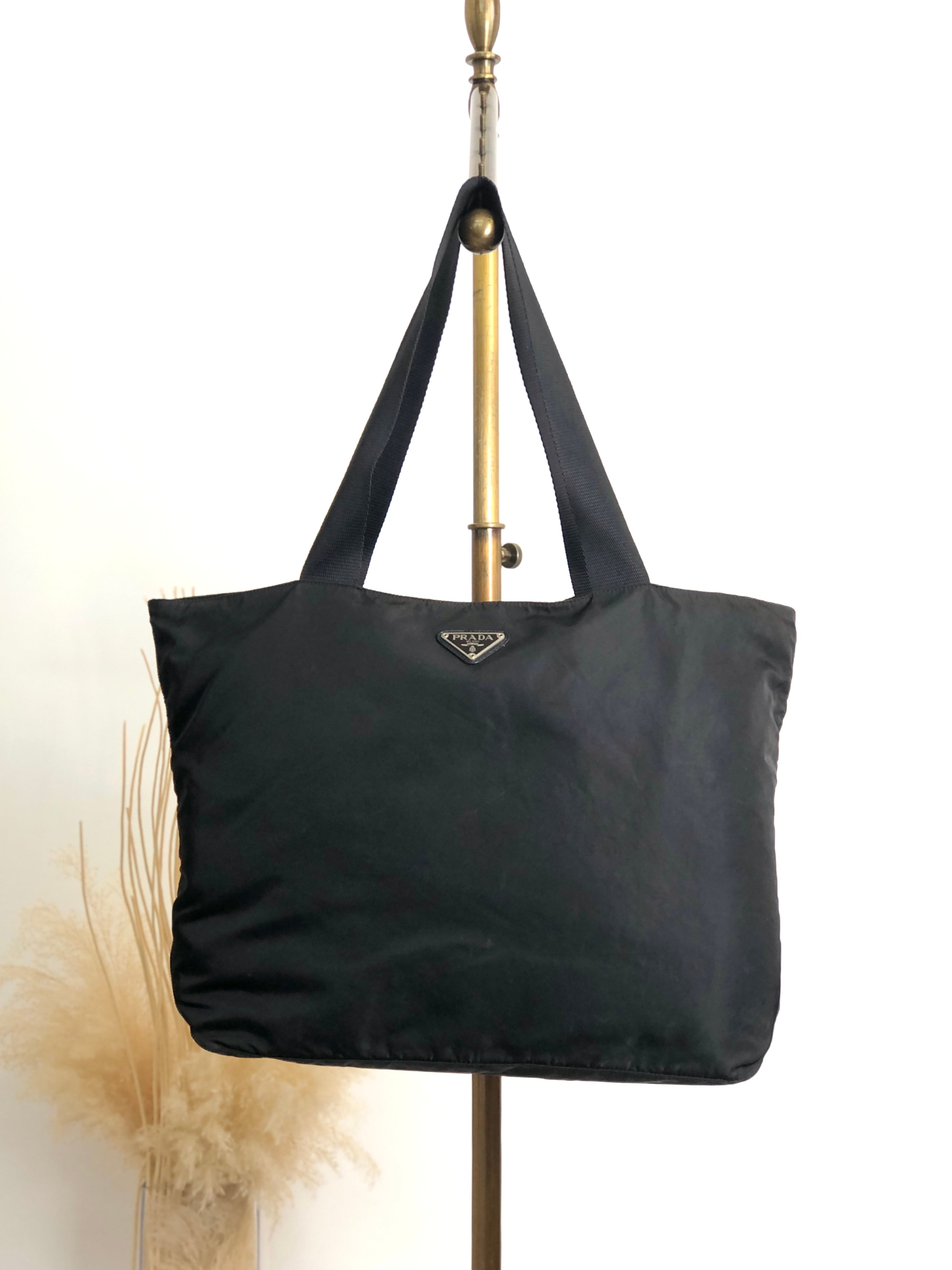 PRADA プラダ トートバッグ ブラック トライアングルロゴ ナイロン vintage ヴィンテージ オールド s4fket