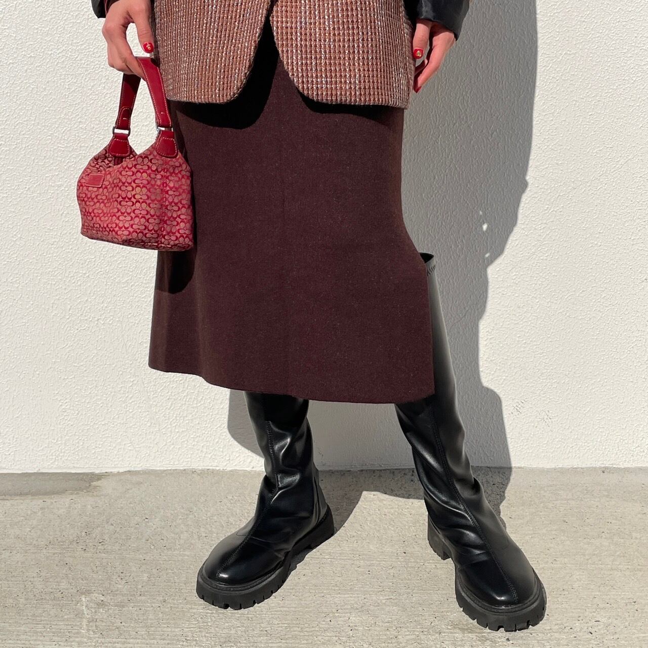 slit knit skirt_LN0619