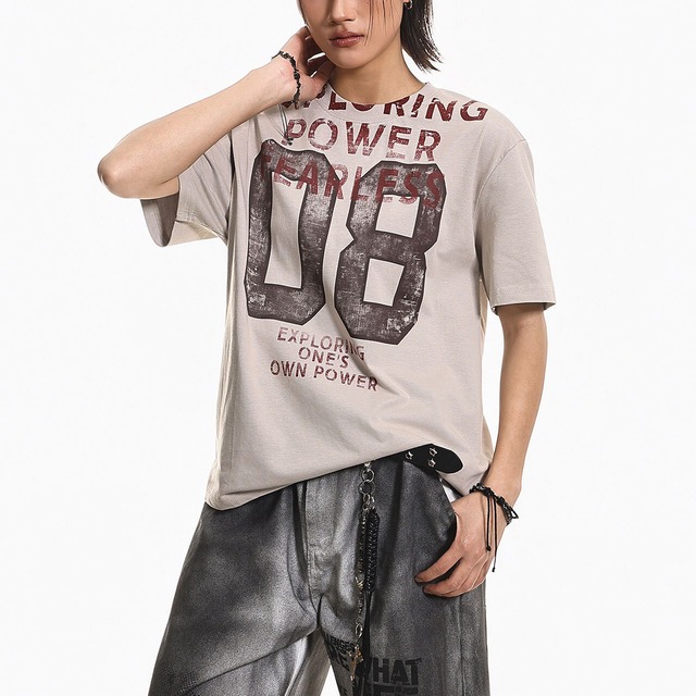 ディストレストナンバリングロゴTシャツ 1col   R01984