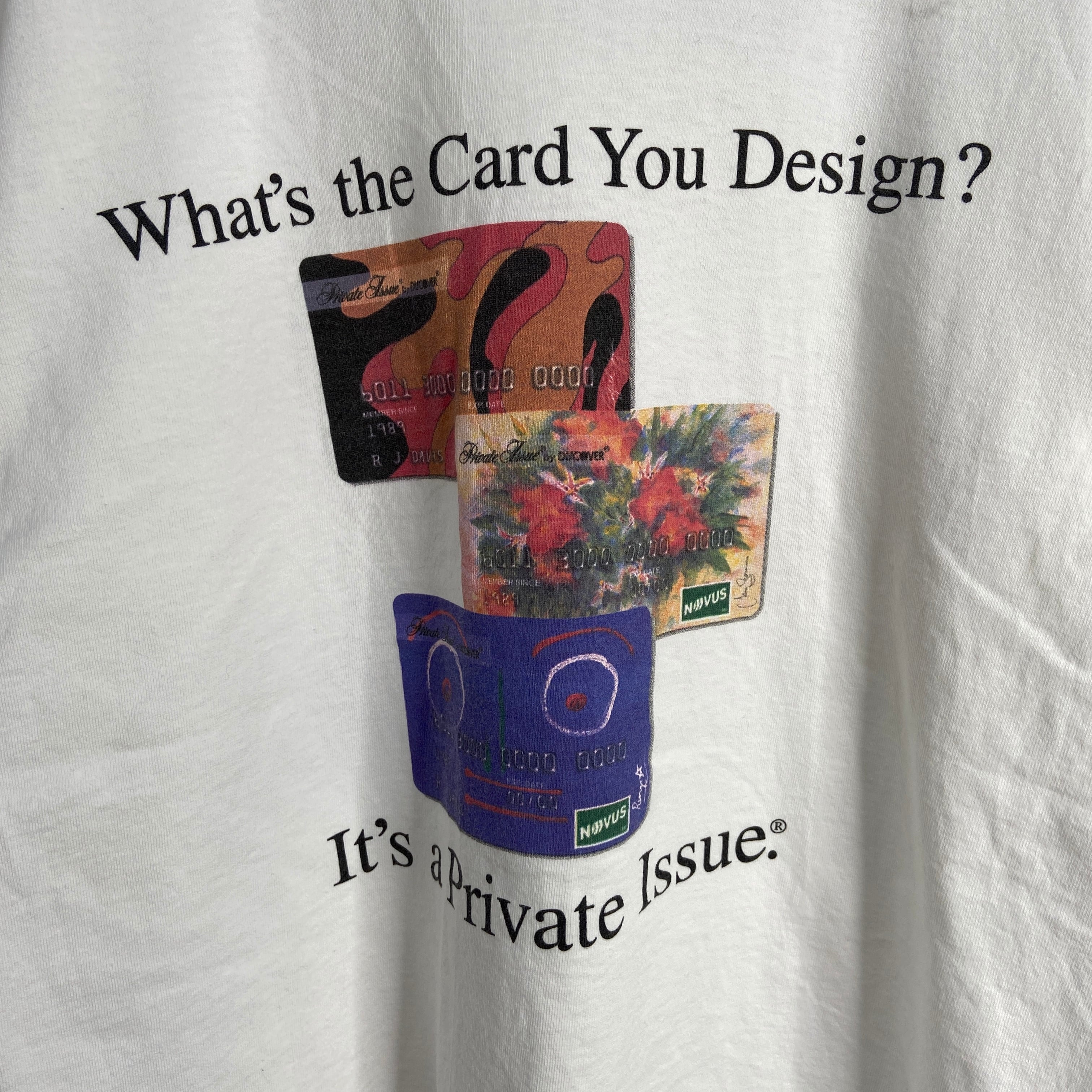 90s DISCOVER クレジットカード プロモTシャツ L 企業系 | 古着屋 Uan