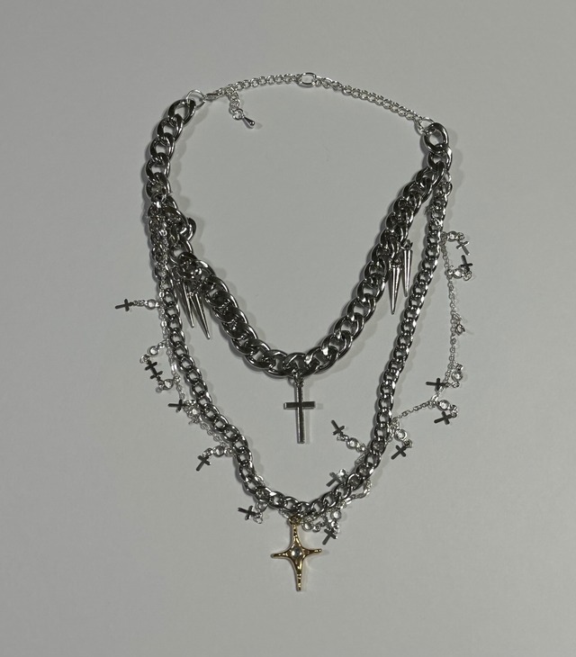 "Fiamma"✴︎handmadeキラキラStar✩.*˚一等星十字架チョーカー✴︎Goth