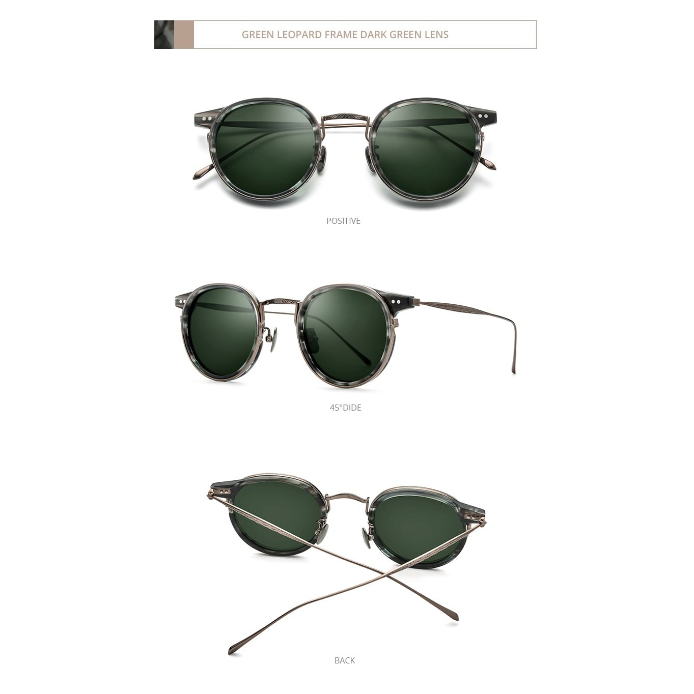 Titanium Acetate Frame Boston Sunglasses / チタン アセテート