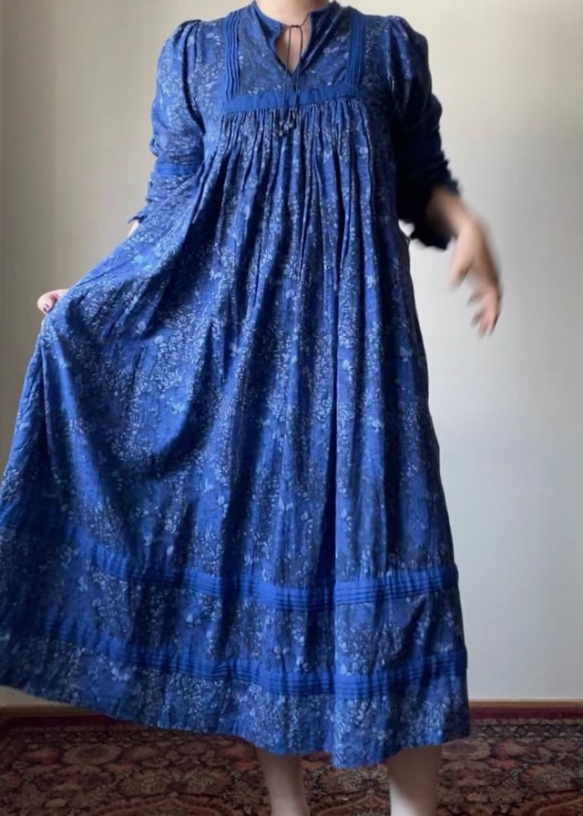 Indian Cotton Dress (BLUE)
