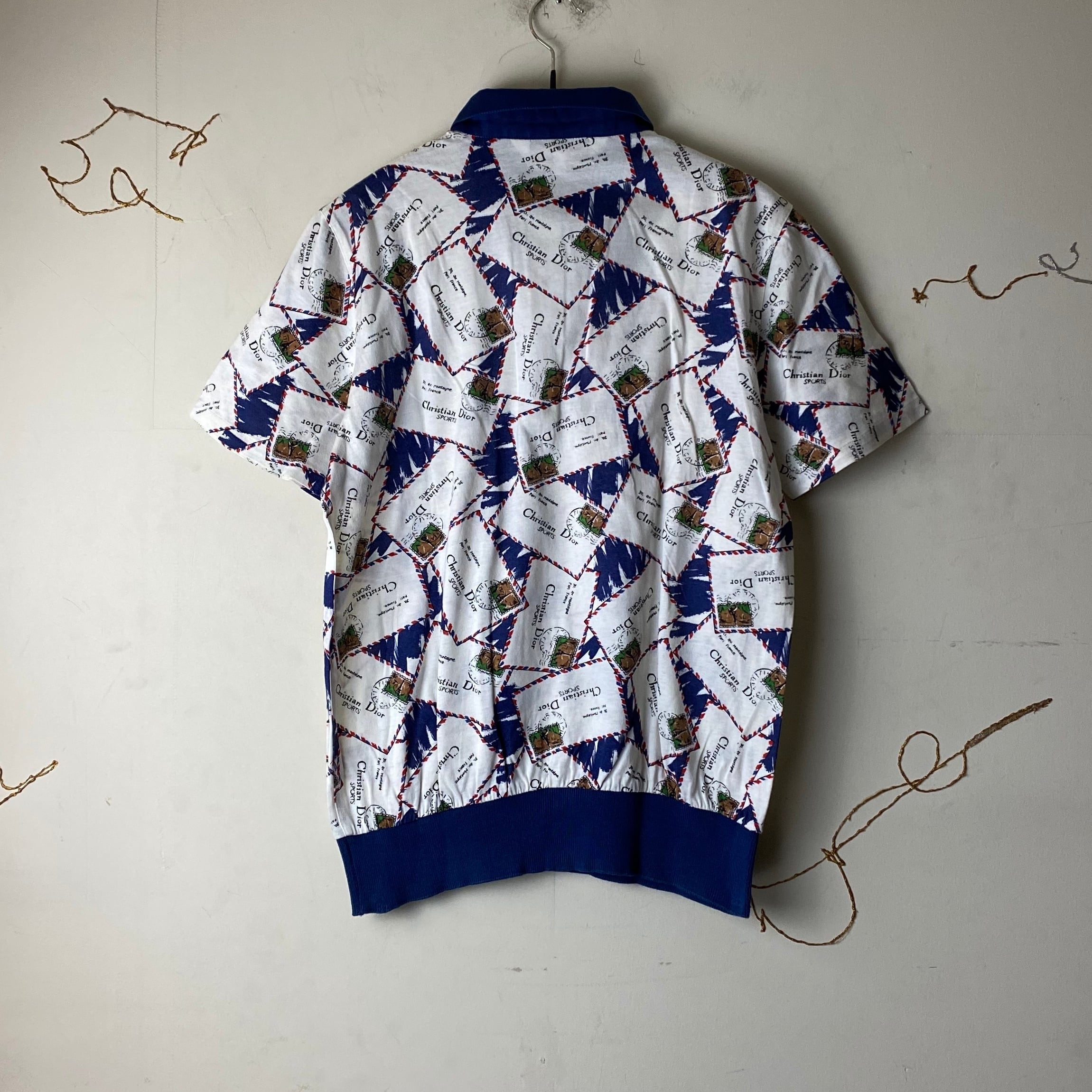 CHRISTIAN DIOR logo postcard design rib polo cut and sewn | NOIR
