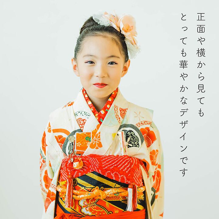 即納】七五三 髪飾り ちりめん 和柄リボン かすみ草 オーガンジー 【2