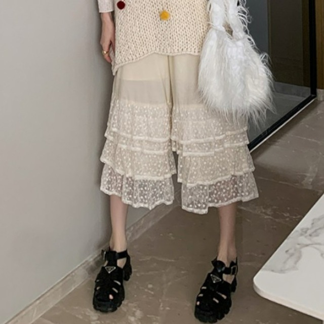 cute girly lace wide leg pants 0057