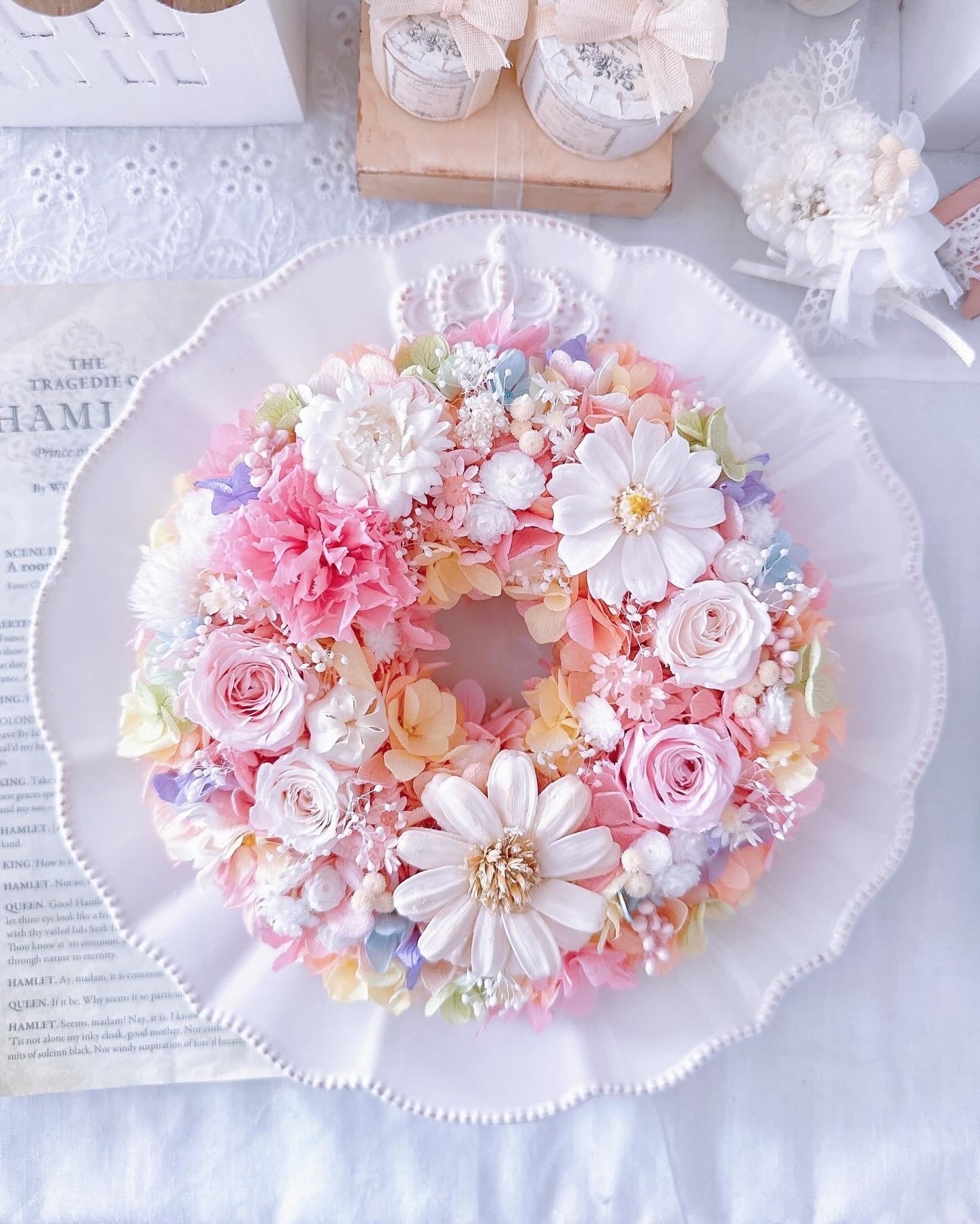 受注制作❁ふんわり虹色パステルミニSサイズ♡