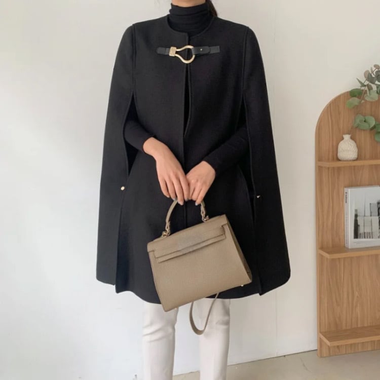 ヴィンテージ韓国風マント風コートジャケット3214