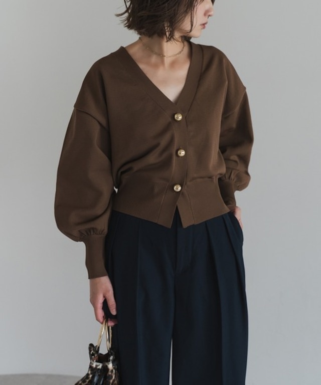 大人ふんわりパフカーディガン