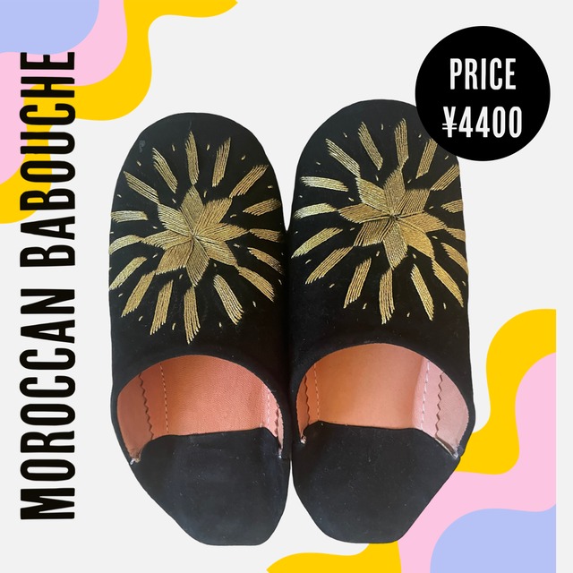 Moroccan babouche black