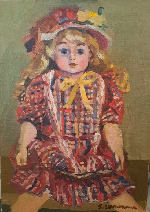 双子の日本人形の油絵 | Paintershun's GalleryShop