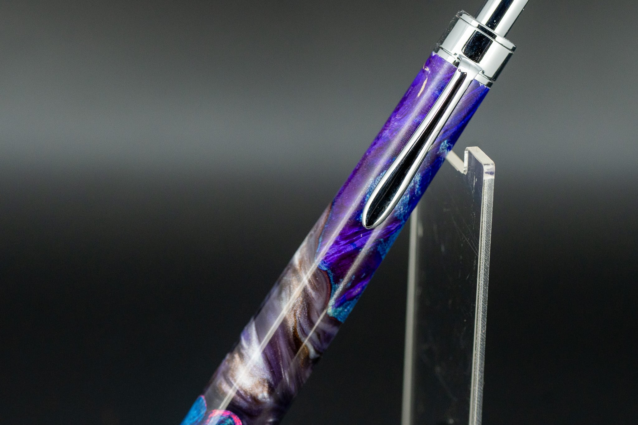 創造性と透明美】 レジン×ウッド silver MP | 木軸ペン工房 金杢犀