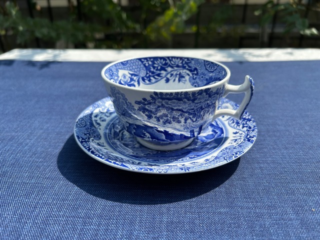 SPODE社　ブルーウイロー　デミタスカップアンドソーサー６客セット（Copeland期）