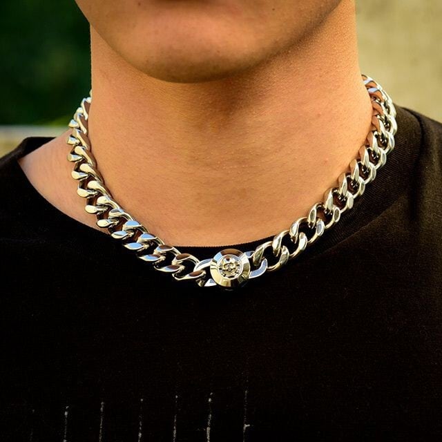 ネックレス メンズ スカル チョーカーネックレス 喜平 ステンレス つけ