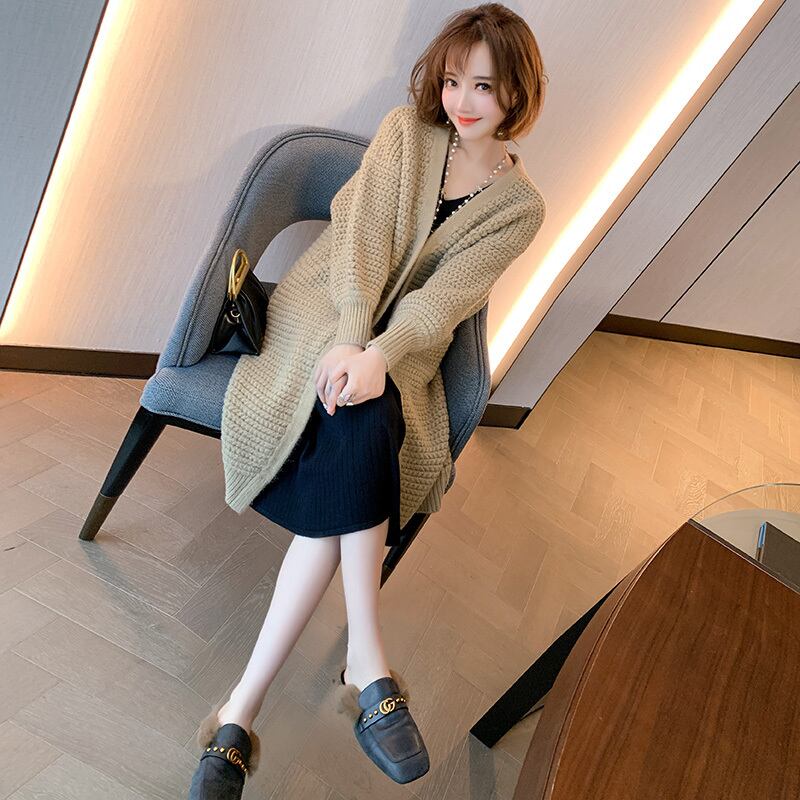 スタンダードスタイルVネックルーズカジュアルニットカーディガンオータムウィンター レトロ 秋物 冬物 MIUCO19569021797